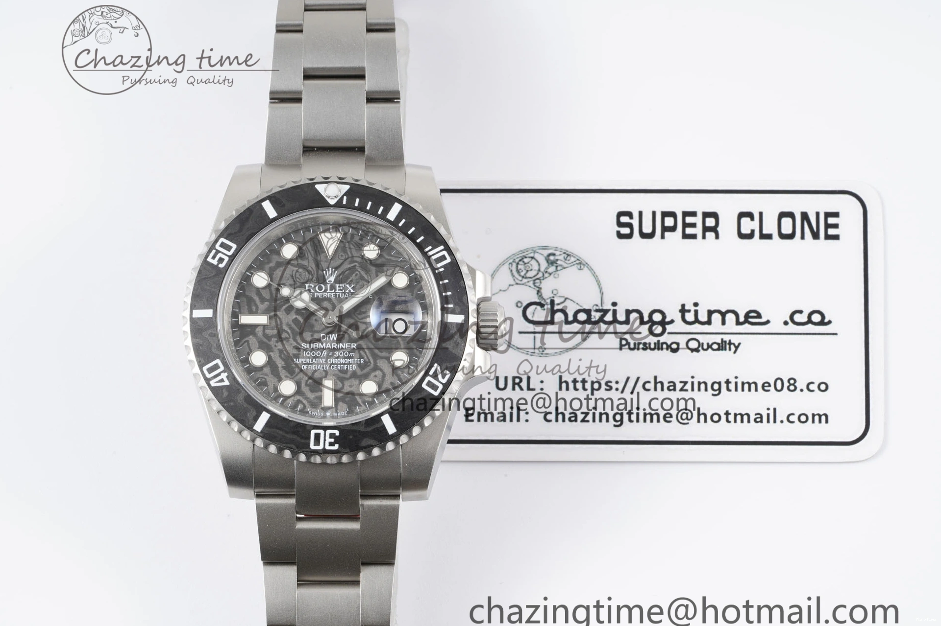 MiroTime 0219 Submariner Sandblasted DIWF Best Edition Carbon Bezel Carbon Dial Dial on SS Bracelet VR ModernLook 2064